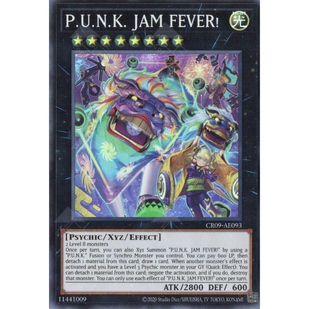 [ Bài Yugioh Chính Hãng ] CR09-AE093 P.U.N.K. JAM FEVER! - Super Rare