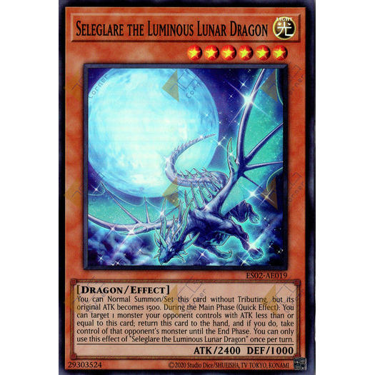 [ Bài Yugioh Chính Hãng ] ES02-AE019 Seleglare the Luminous Lunar Dragon - Super Rare
