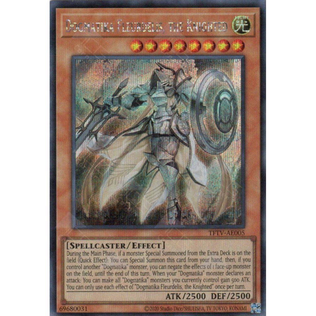 [ Bài Yugioh Chính Hãng ] TFTV-AE005 Dogmatika Fleurdelis, the Knighted - Secret Rare