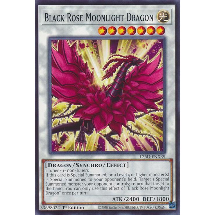 [ Bài Yugioh Chính Hãng ] Black Rose Moonlight Dragon - L26D-ENX39 - Common