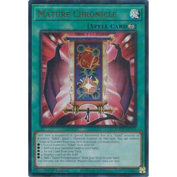 [ Bài Yugioh Chính Hãng ] Mature Chronicle - MP25-EN166 - Ultra Rare 1st Edition