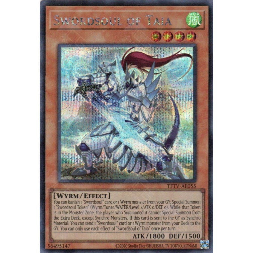 [ Bài Yugioh Chính Hãng ] TFTV-AE055 Swordsoul of Taia - Secret Rare