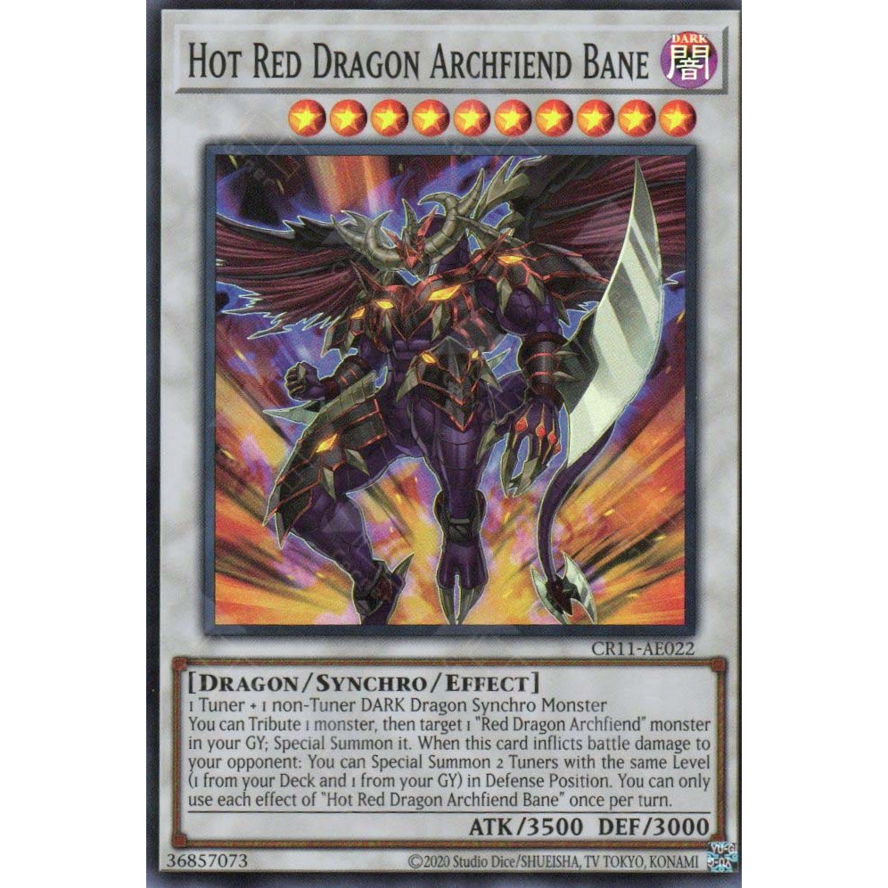 [ Bài Yugioh Chính Hãng ] CR11-AE022 Hot Red Dragon Archfiend Bane (SR)