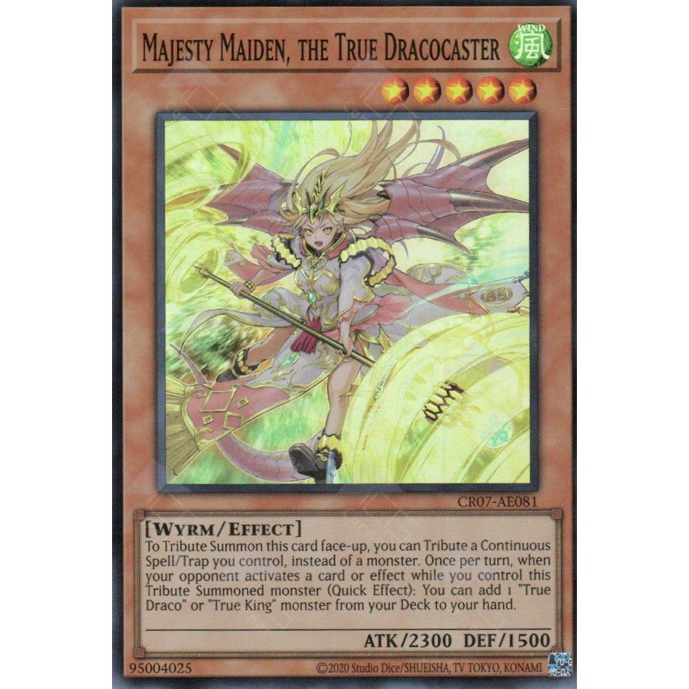 [ Bài Yugioh Chính Hãng ] CR07-AE081 Majesty Maiden, the True Dracocaster (SR)