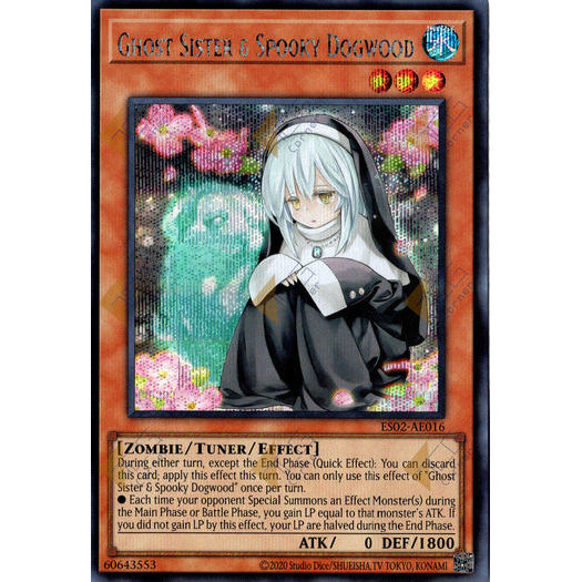 [ Bài Yugioh Chính Hãng ] ES02-AE016 Ghost Sister & Spooky Dogwood - Secret Rare