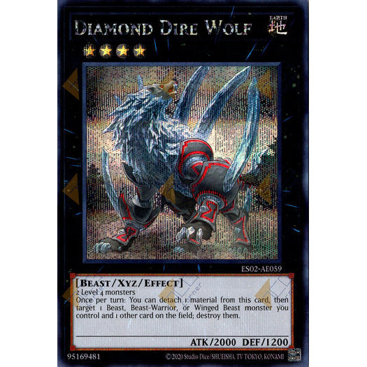 [ Bài Yugioh Chính Hãng ] ES02-AE059 Diamond Dire Wolf - Secret Rare