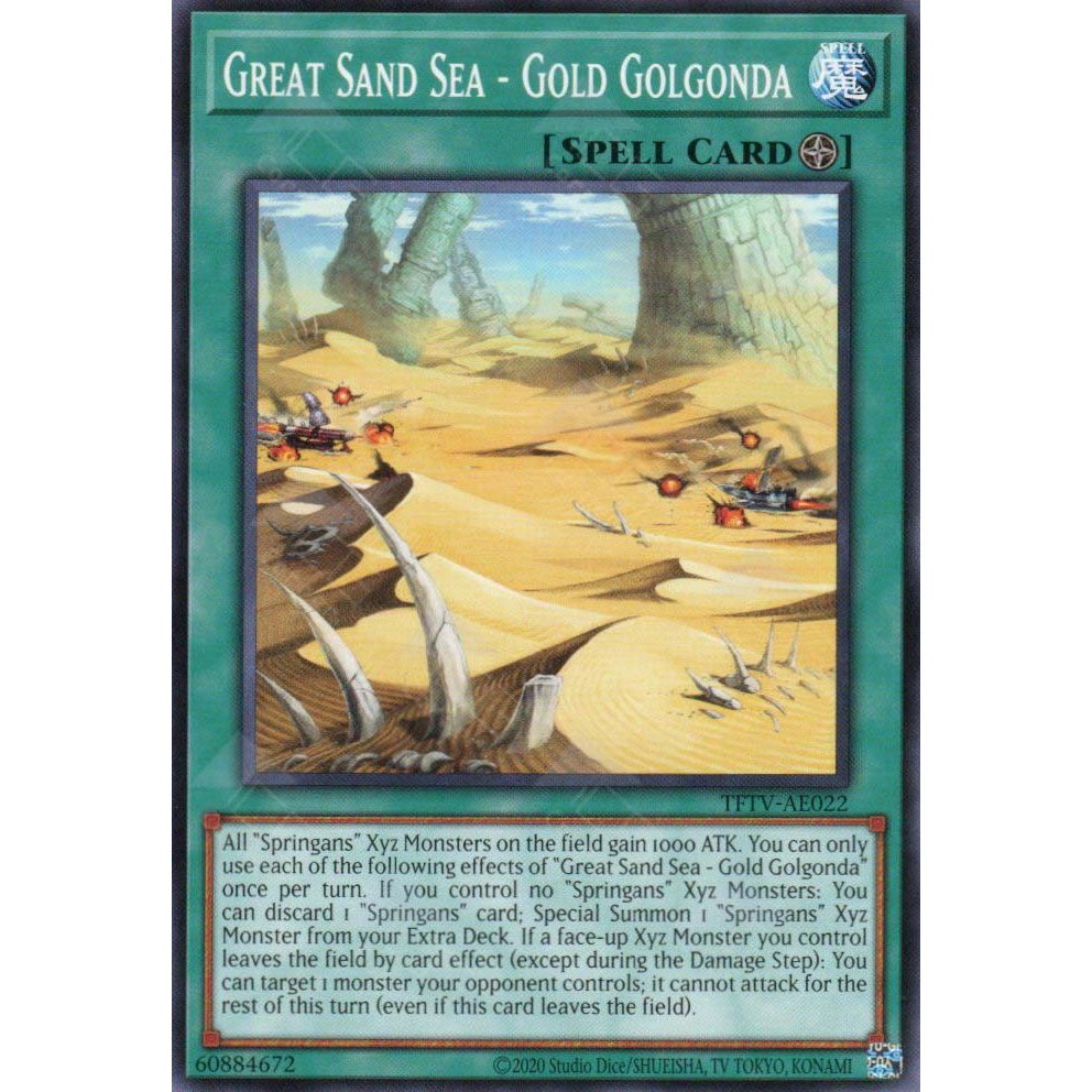 [ Bài Yugioh Chính Hãng ] TFTV-AE022 Great Sand Sea - Gold Golgonda - Common