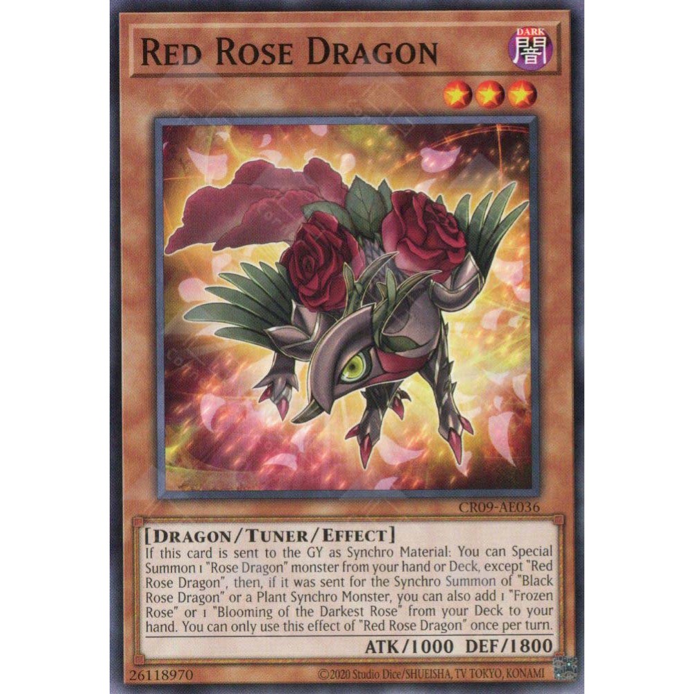[ Bài Yugioh Chính Hãng ] CR09-AE036 Red Rose Dragon - Common