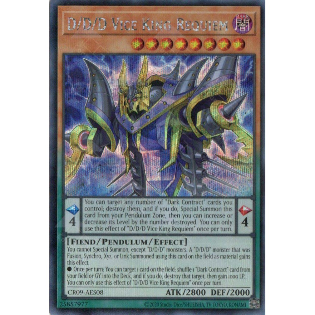 [ Bài Yugioh Chính Hãng ] CR09-AES08 D/D/D Vice King Requiem (SER)