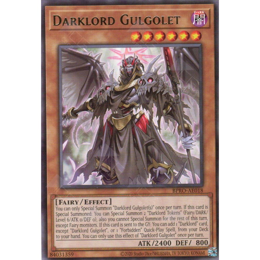 [ Bài Yugioh Chính Hãng ] BPRO-AE018 Darklord Gulgolet - Rare