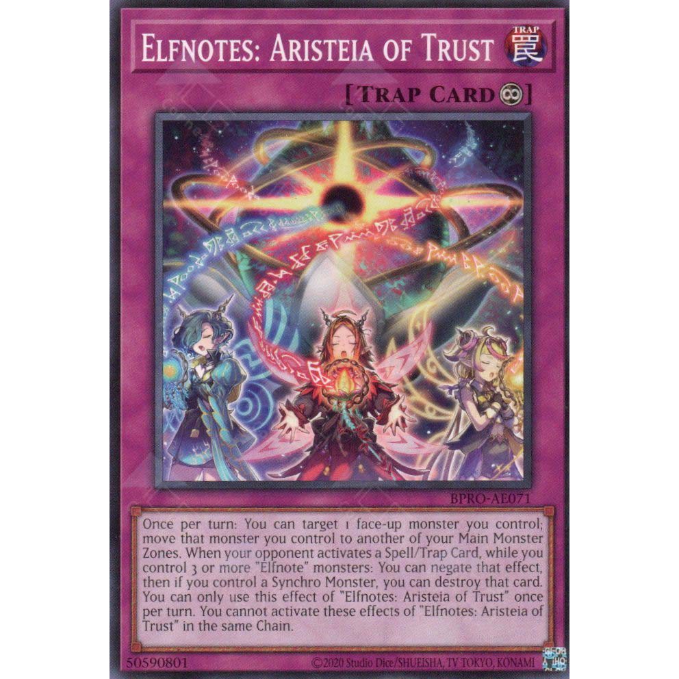 [ Bài Yugioh Chính Hãng ] BPRO-AE071 Elfnotes: Aristeia of Trust - Common