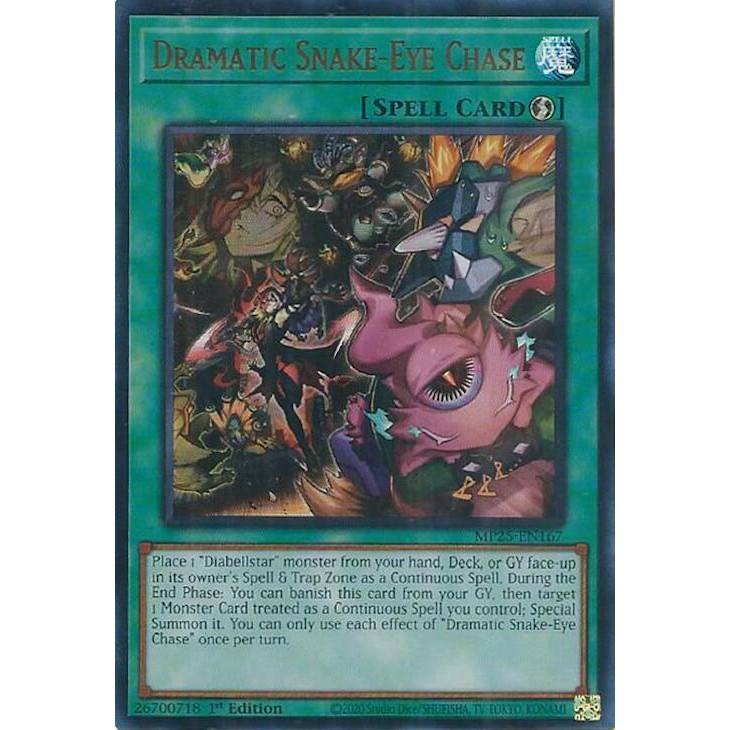 [ Bài Yugioh Chính Hãng ] Dramatic Snake-Eye Chase - MP25-EN167 - Ultra Rare 1st Edition