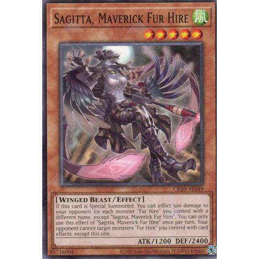 [ Bài Yugioh Chính Hãng ] CR10-AE049 Sagitta, Maverick Fur Hire - Common