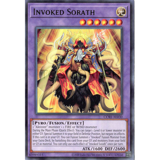 [ Bài Yugioh Chính Hãng ] CORI-AE030 Invoked Sorath - Rare