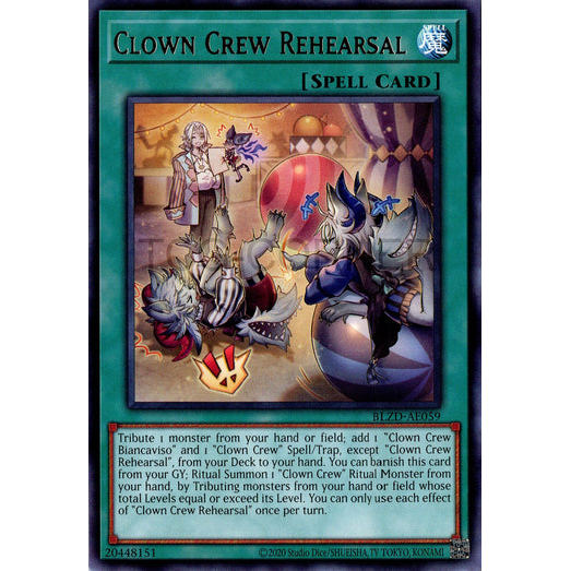 [ Bài Yugioh Chính Hãng ] BLZD-AE059 Clown Crew Rehearsal - Rare