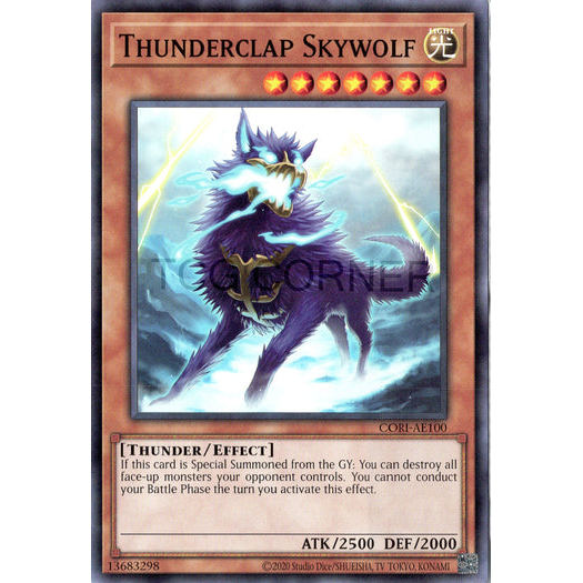 [ Bài Yugioh Chính Hãng ] CORI-AE100 Thunderclap Skywolf - Common