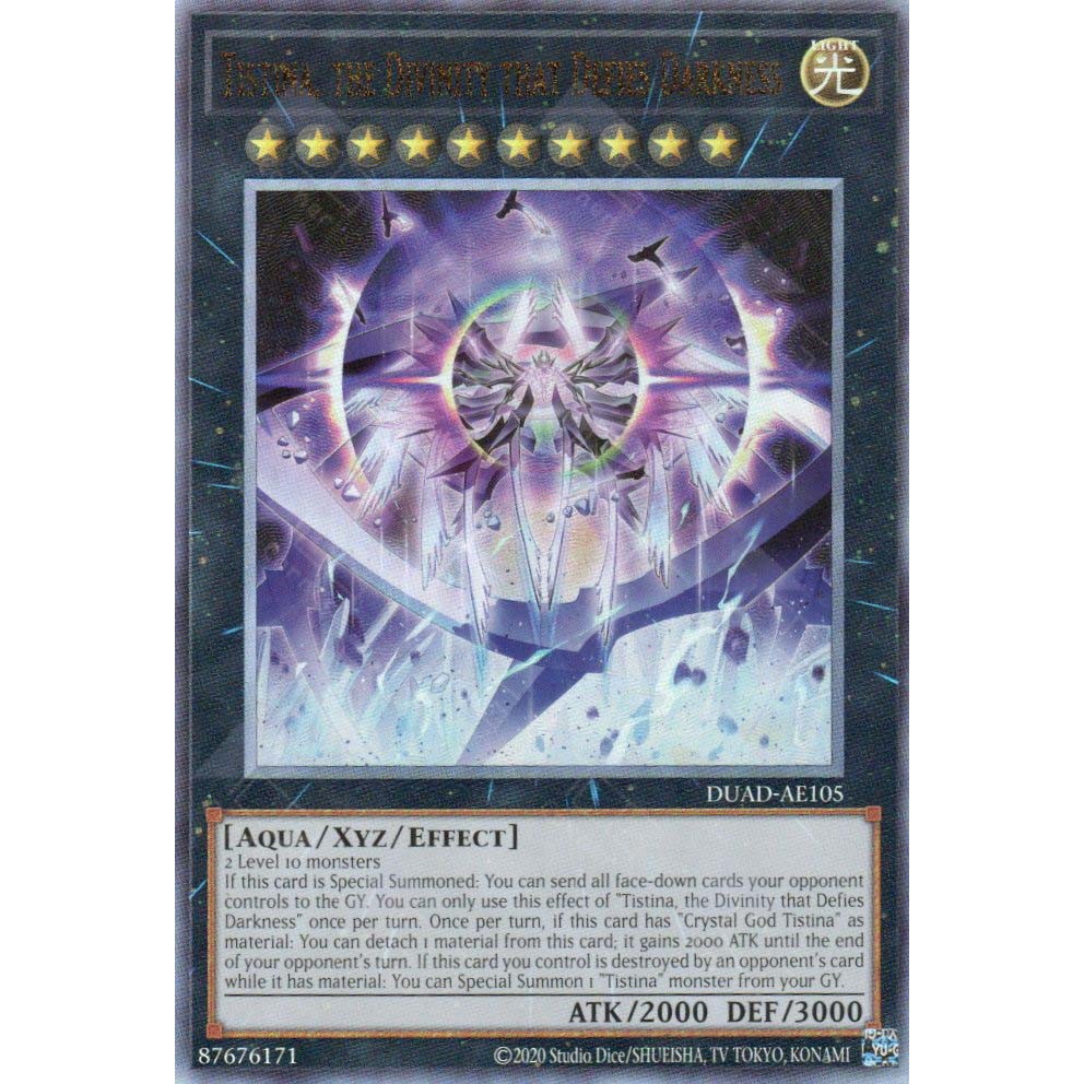 [ Bài Yugioh Chính Hãng ] DUAD-AE105 Tistina, the Divinity that Defies Darkness - Ultimate Rare