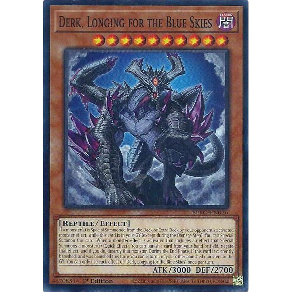[ Bài Yugioh Chính Hãng ]  Derk, Longing for the Blue Skies - BPRO-EN026 - Common 1st Edition