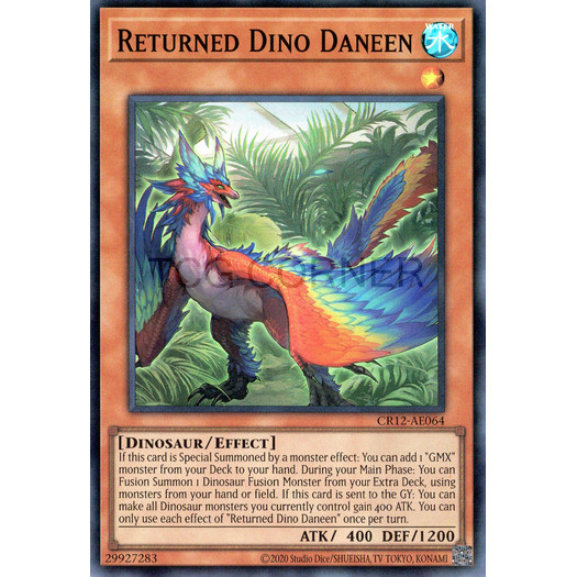[ Bài Yugioh Chính Hãng ] CR12-AE064 Returned Dino Daneen - Super Rare