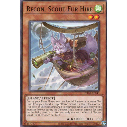 [ Bài Yugioh Chính Hãng ] CR10-AE043 Recon, Scout Fur Hire - Common