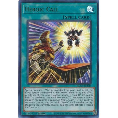 [ Bài Yugioh Chính Hãng ] Heroic Call - BLCR-EN026 - Ultra Rare 1st Edition
