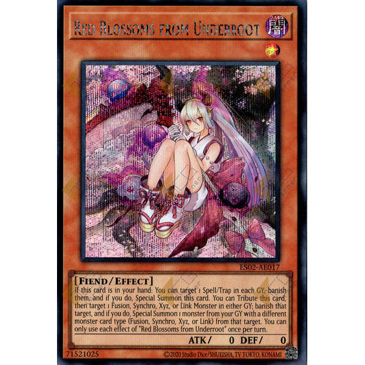 [ Bài Yugioh Chính Hãng ] ES02-AE017 Red Blossoms from Underroot - Secret Rare