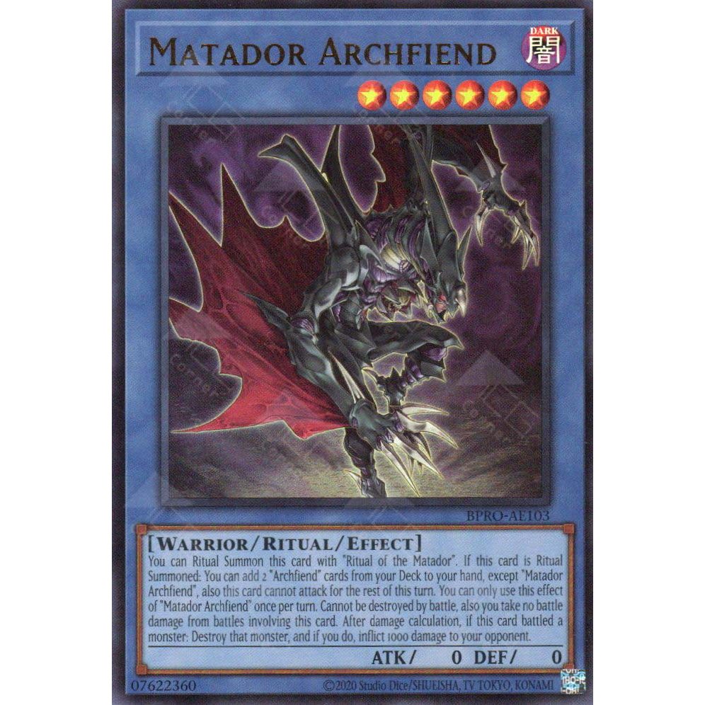 [ Bài Yugioh Chính Hãng ] BPRO-AE103 Matador Archfiend - Ultra Rare