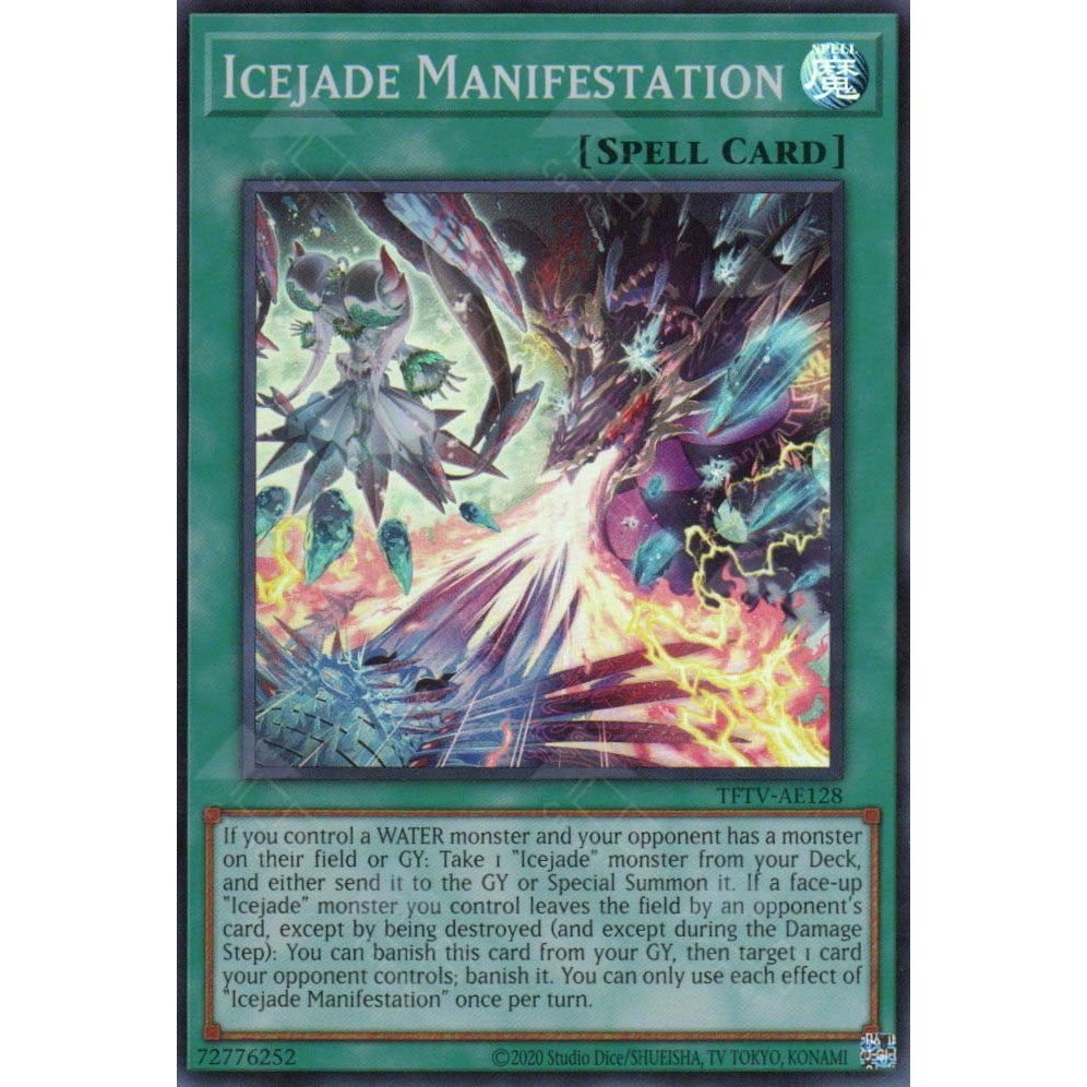 [ Bài Yugioh Chính Hãng ] TFTV-AE128 Icejade Manifestation - Super Rare