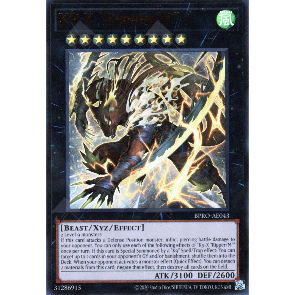 [ Bài Yugioh Chính Hãng ] BPRO-AE043 K9-X Ripper/M - Ultra Rare