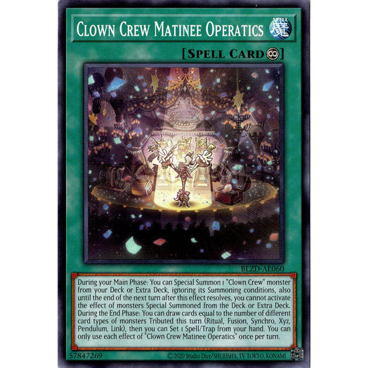 [ Bài Yugioh Chính Hãng ] BLZD-AE060 Clown Crew Matinee Operatics - Common