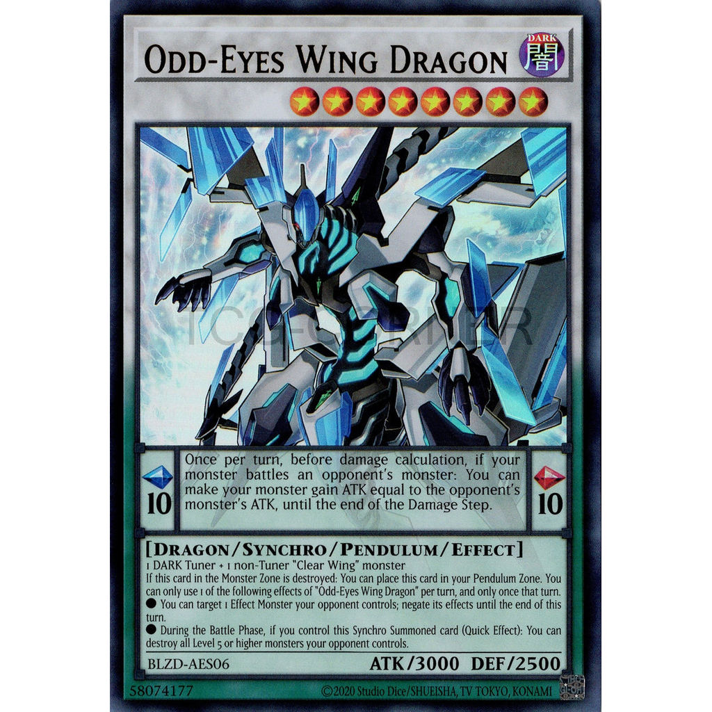 [ Bài Yugioh Chính Hãng ] BLZD-AES06 Odd-Eyes Wing Dragon (UR)