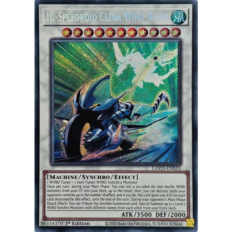 [ Bài Yugioh Chính Hãng ] Hi-Speedroid Clear Wing Rider - LAVD-ENS33 - Secret Rare