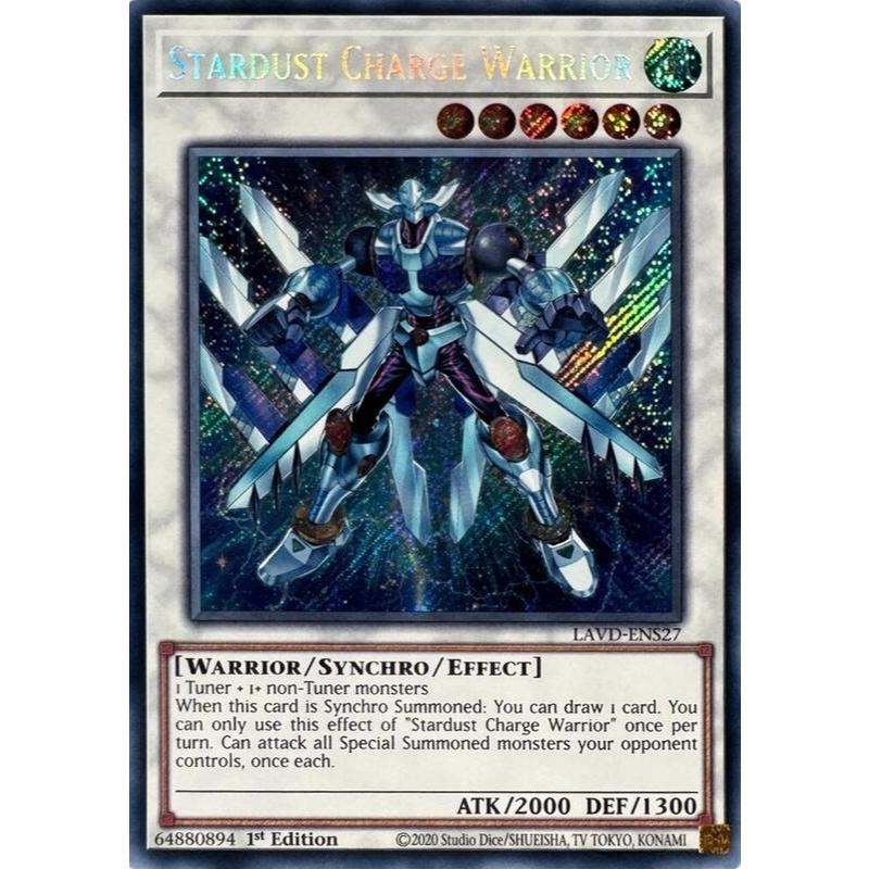 [ Bài Yugioh Chính Hãng ] Stardust Charge Warrior - LAVD-ENS27 - Secret Rare