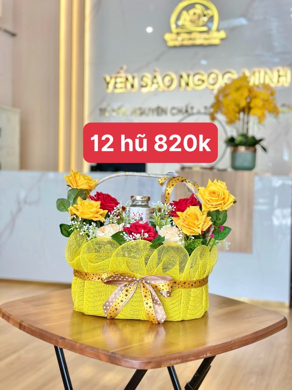 SET HOA YẾN 12H (GIỎ 3) -Có hủ