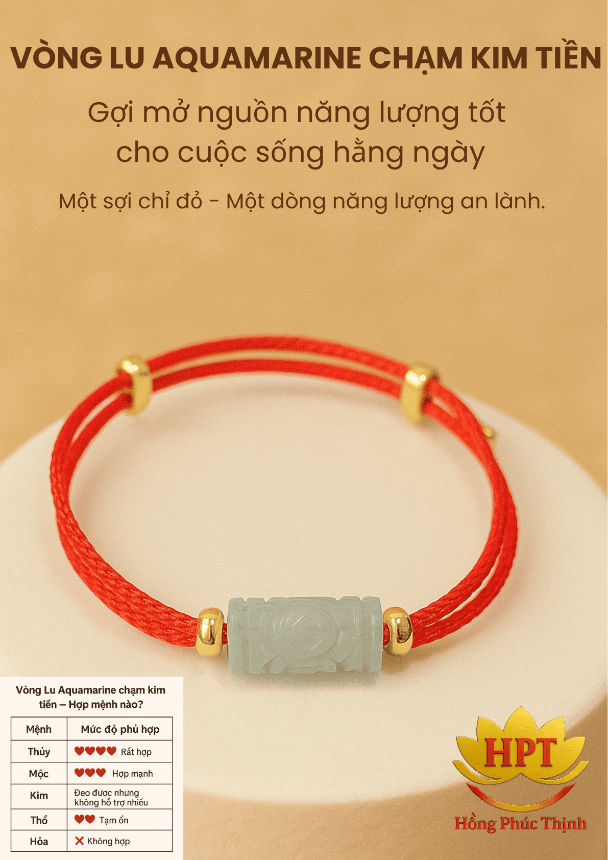 VÒNG LU AQUAMARINE CHẠM KIM TIỀN