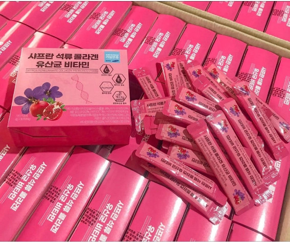 Bột Uống Collagen Lựu Đỏ Nhuỵ Hoa Nghệ Tây