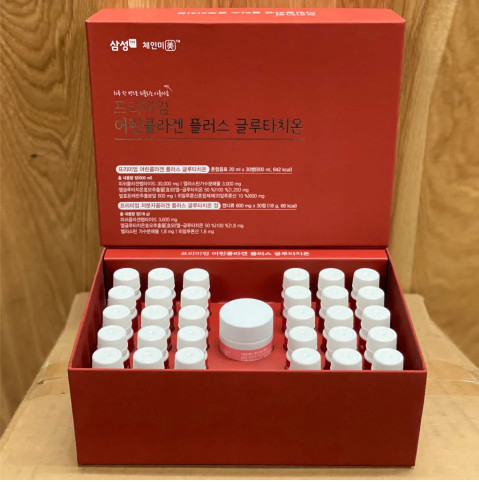 Collagen Cá Thủy Phân Hàn Quốc (Hộp 30 Chai - Tặng 1 Hộp Viên Uống Trắng Da 30 Viên)