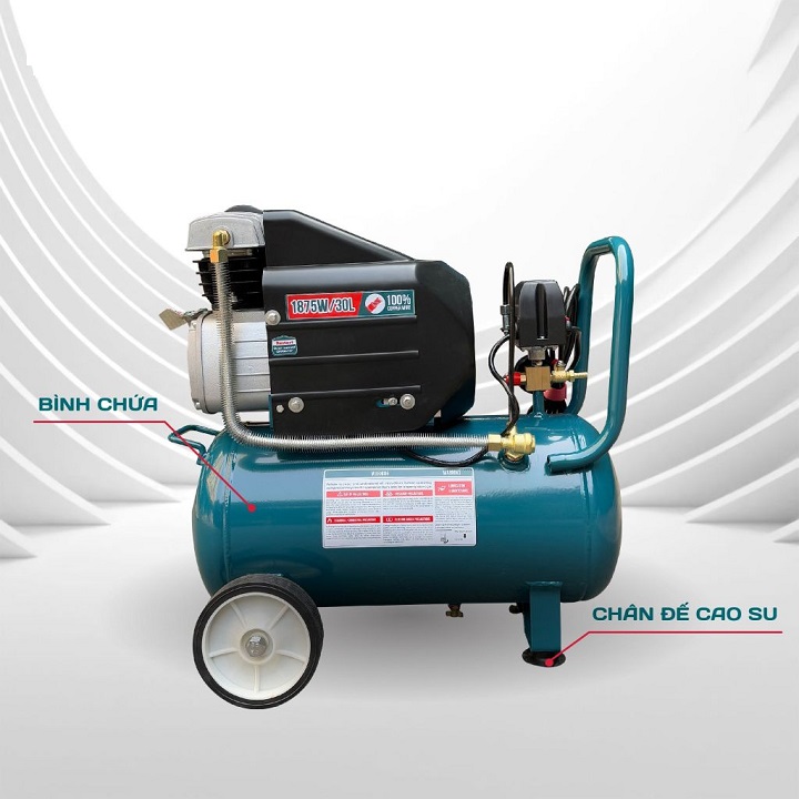 Máy Nén Khí Đầu Liền 2 Tụ Nakawa 2.5HP NK-2T2530PRO 30L