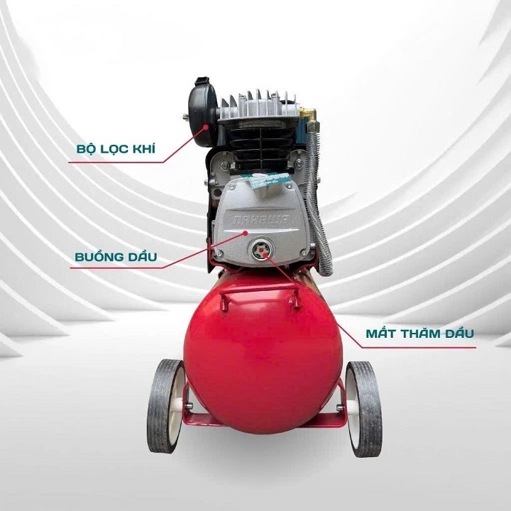 Máy Nén Khí Đầu Liền 2 Tụ Nakawa 2.5HP NK-2T2530E 30L