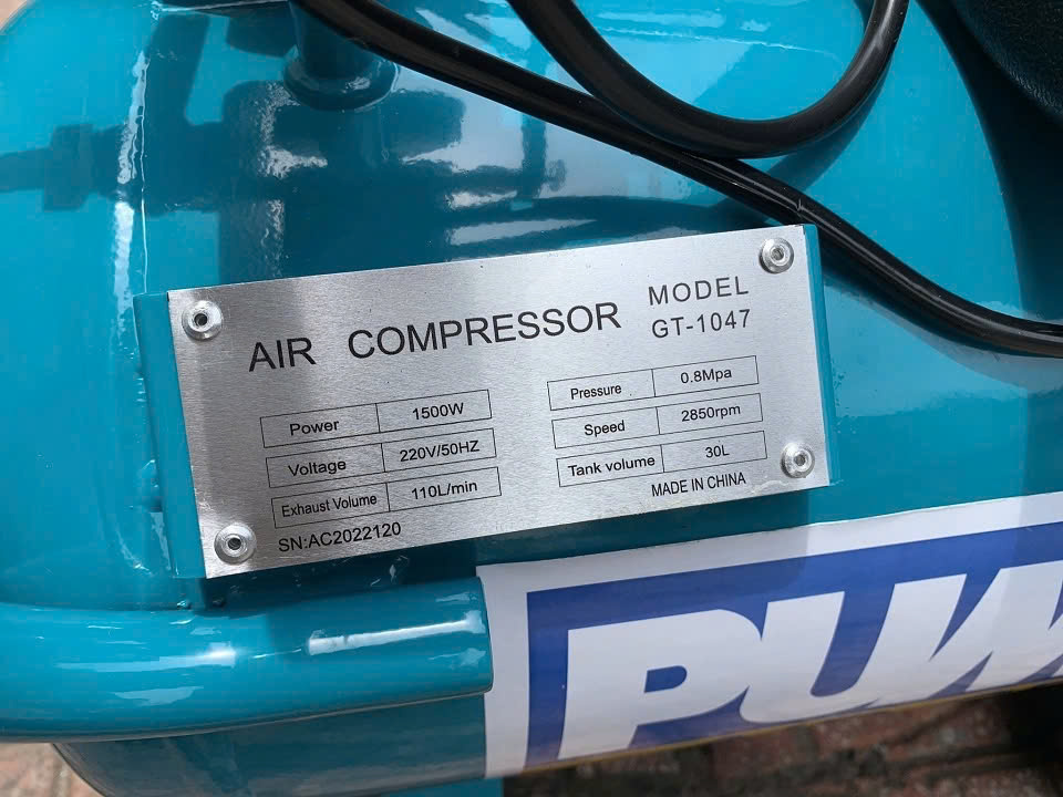 Máy Nén Khí Có Dầu 2HP Puma 30L GT-1047