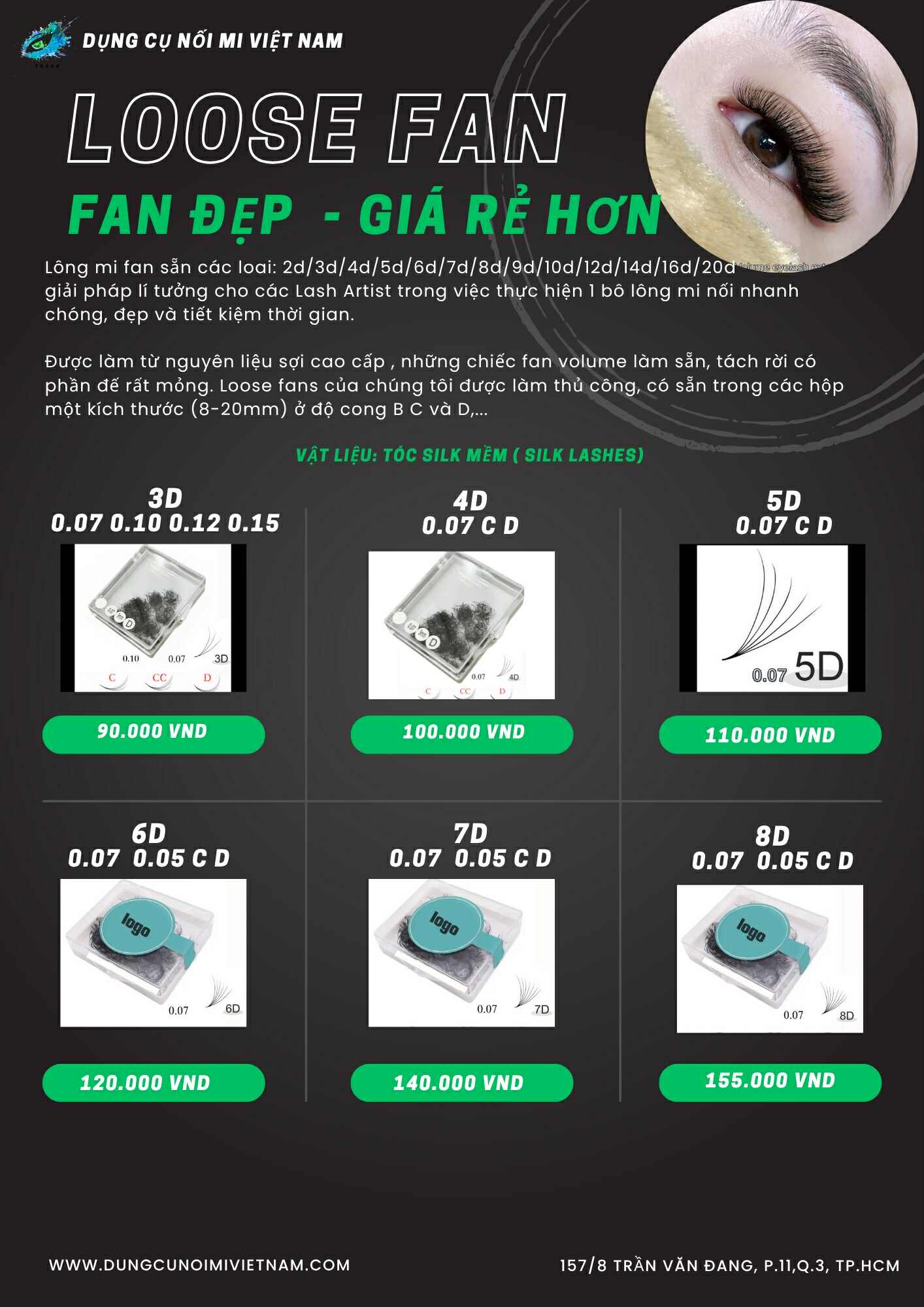 LÔNG MI FAN SẴN - PREMADE LOOSE FAN