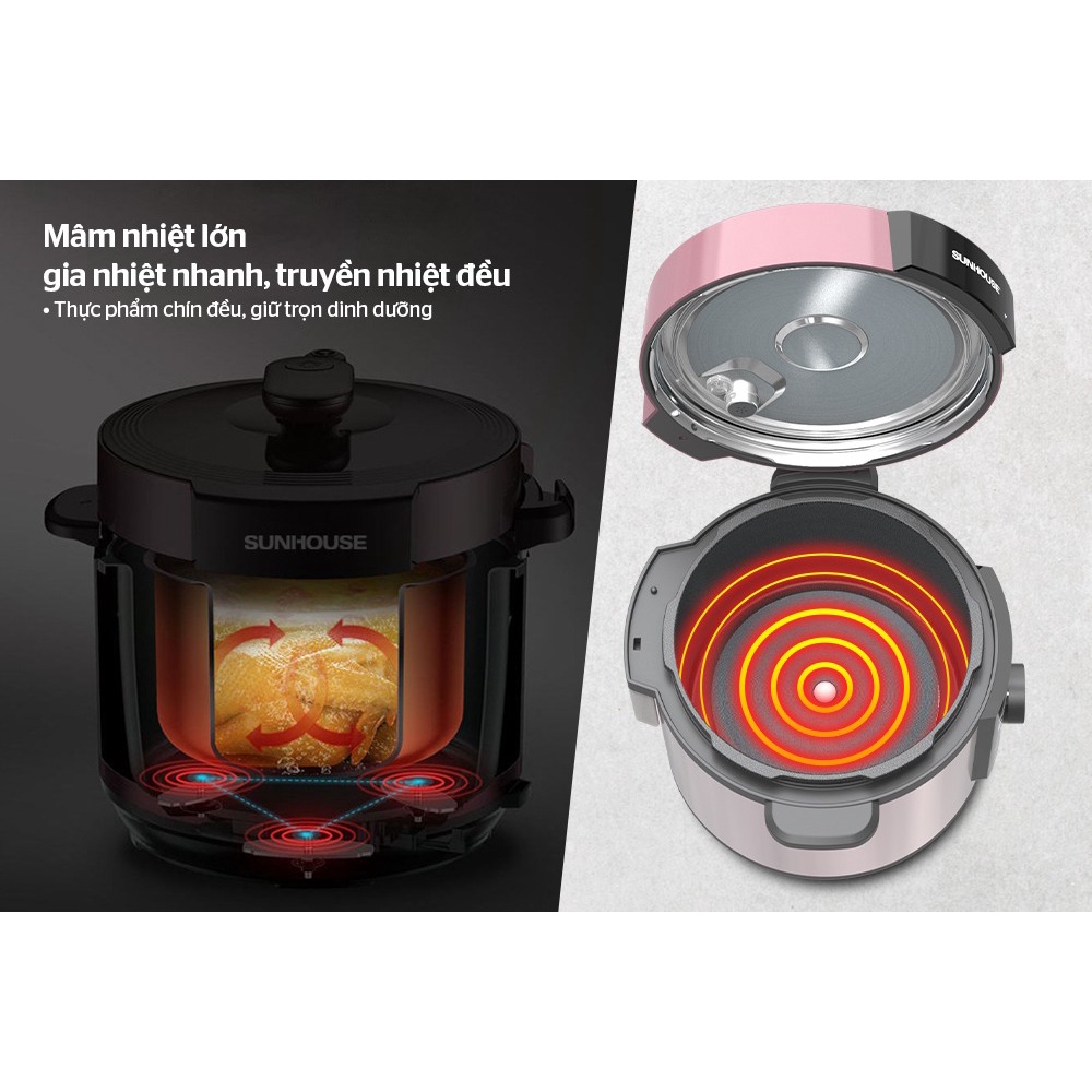 Nồi áp suất điện Sunhouse SHD1657 6 lít