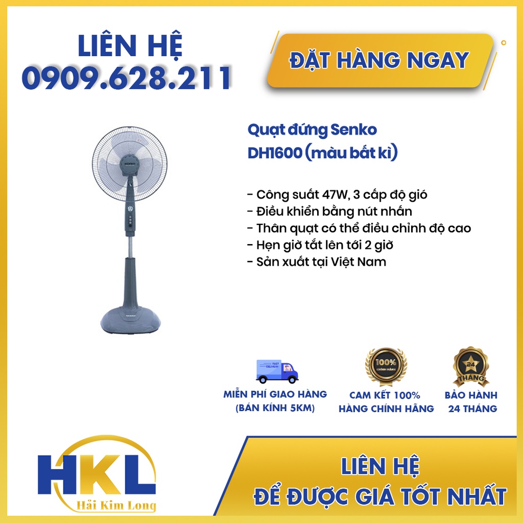 Quạt đứng hẹn giờ Senko DH1600
