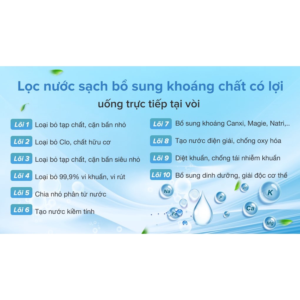 Máy lọc nước RO nóng nguội lạnh Kangaroo KG10A3 10 lõi
