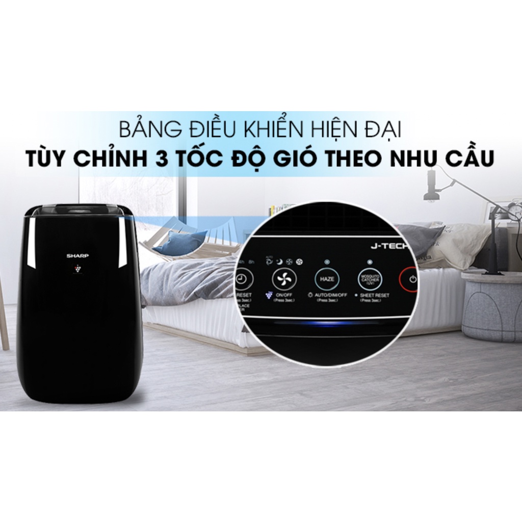 Máy lọc không khí Sharp FP-JM40V-B,hàng mới chính hãng, bảo hành 1 năm, chức năng bắt muỗi