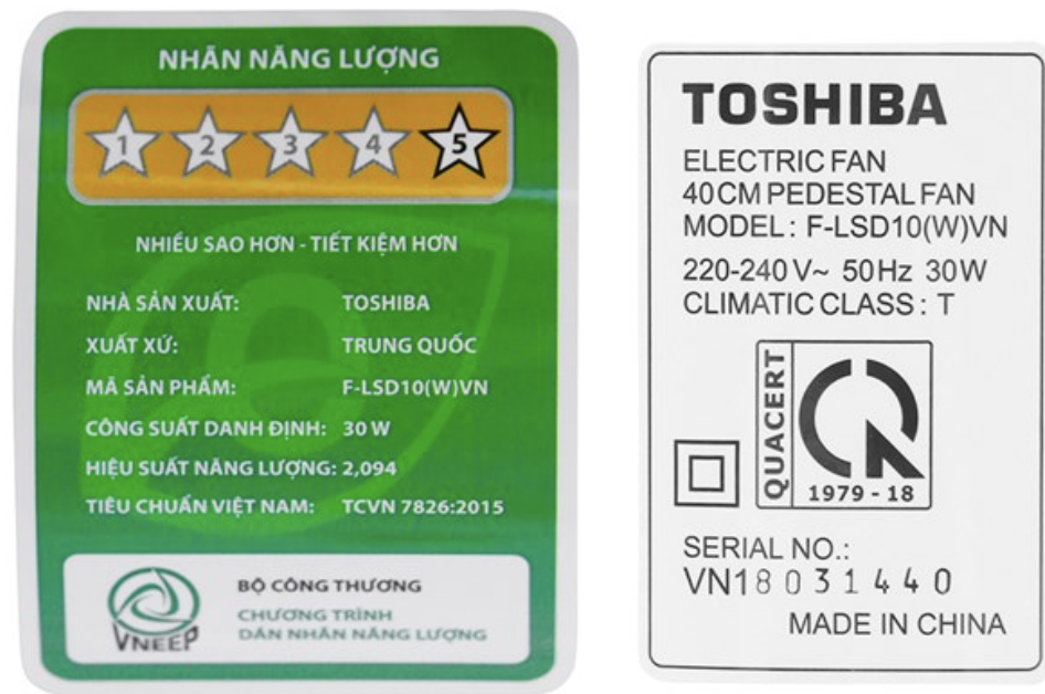 Quạt điện Toshiba F-LSD10(W)VN
