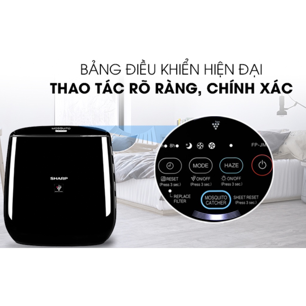 Máy lọc không khí Sharp FP-JM30V-B,hàng chính hãng, bảo hành 1 năm,chức năng bắt muỗi,mới 100%