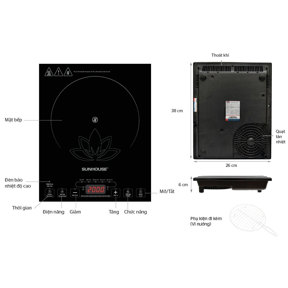 BẾP HỒNG NGOẠI CƠ SUNHOUSE SHD6013KB