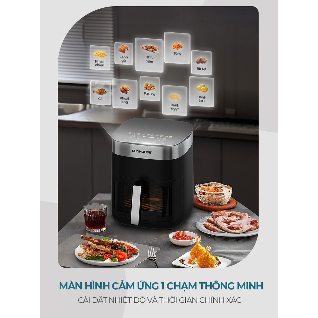 NỒI CHIÊN KHÔNG DẦU 6.5L SUNHOUSE SHD4092