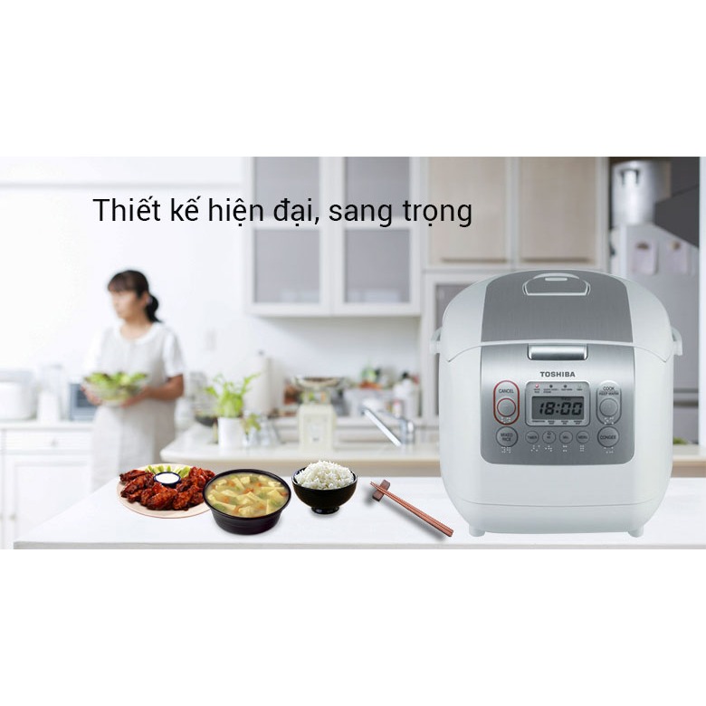 Nồi cơm điện tử Toshiba 1.8 lít RC-18NMFVN(WT), hàng mới 100%, chính hãng